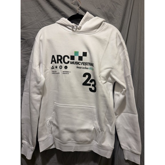 ARC Music Festival Other - ARC Music Festival White Pullover Fleece Hoodie Men's Large Graphic Logo Pockets